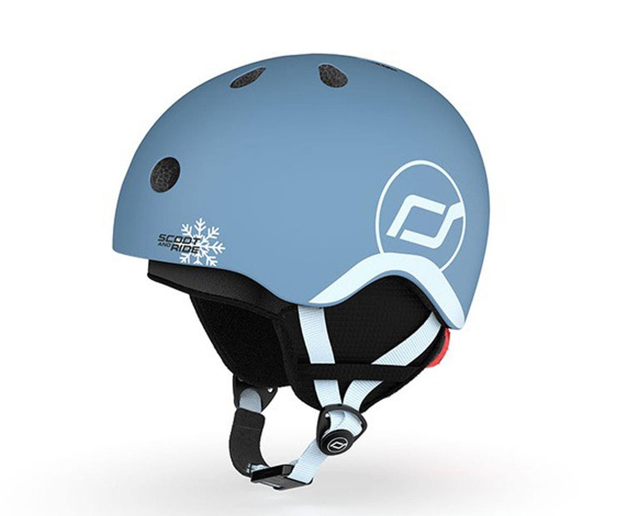 Scoot & Ride Kask Ochronny z ocieplaczem XXS-S dla dzieci 1-5 lat Steel