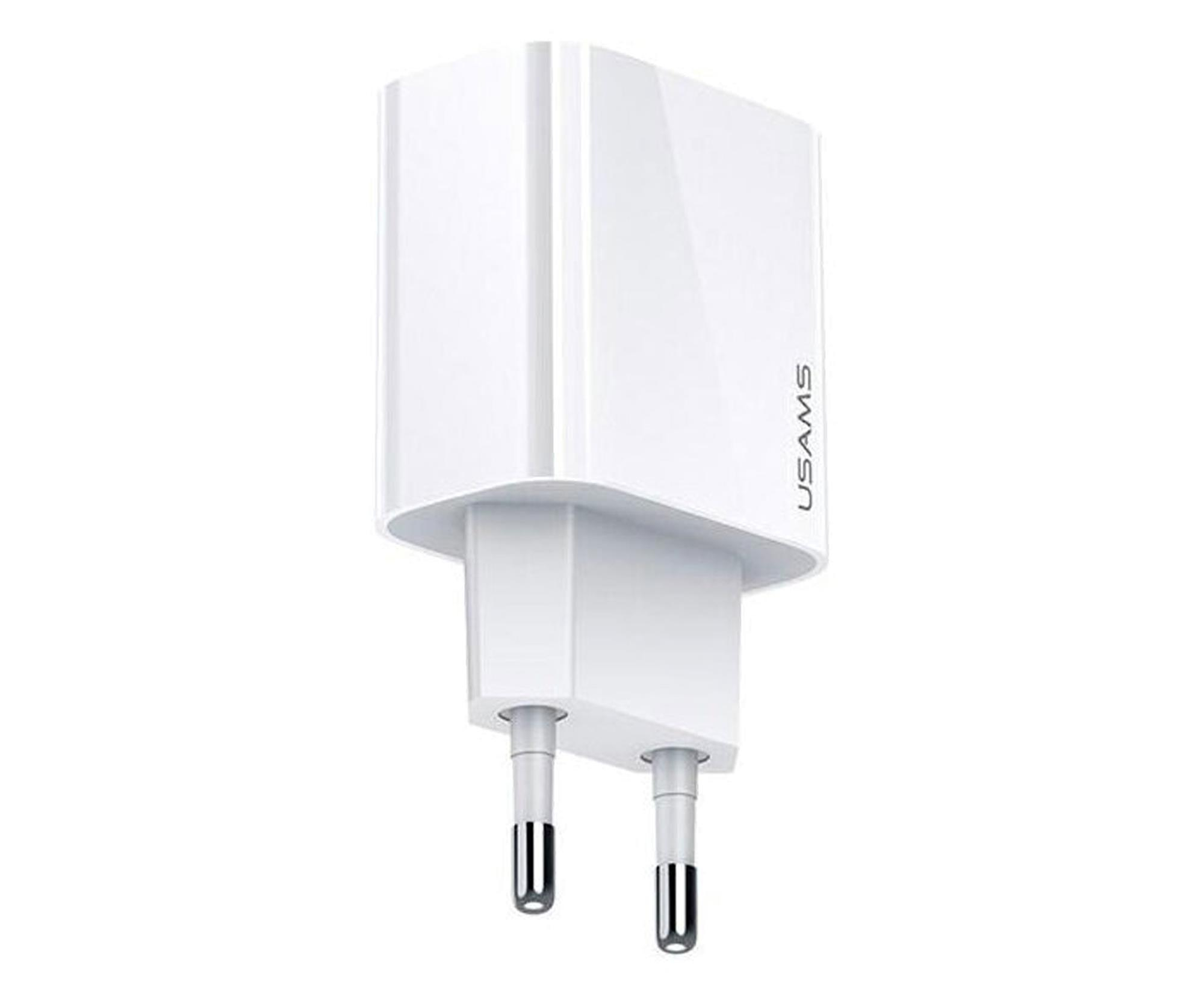 USAMS 1xUSB-C T34 20W 5V-3A PD3.0 Fast Charging biała