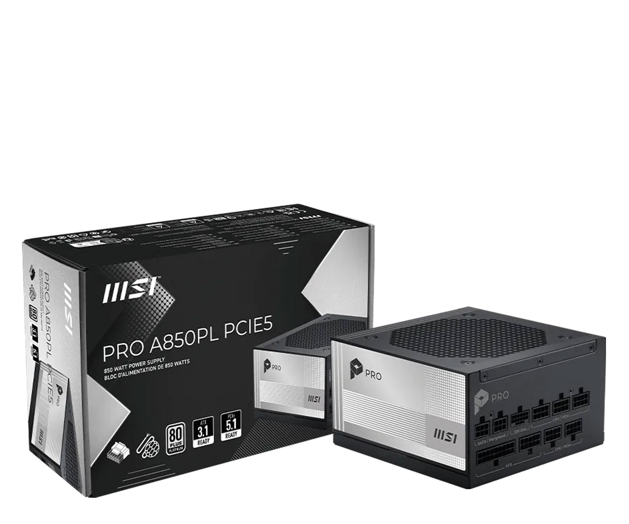 MSI PRO A850PL PCIE5 850W 80 Plus Platinum