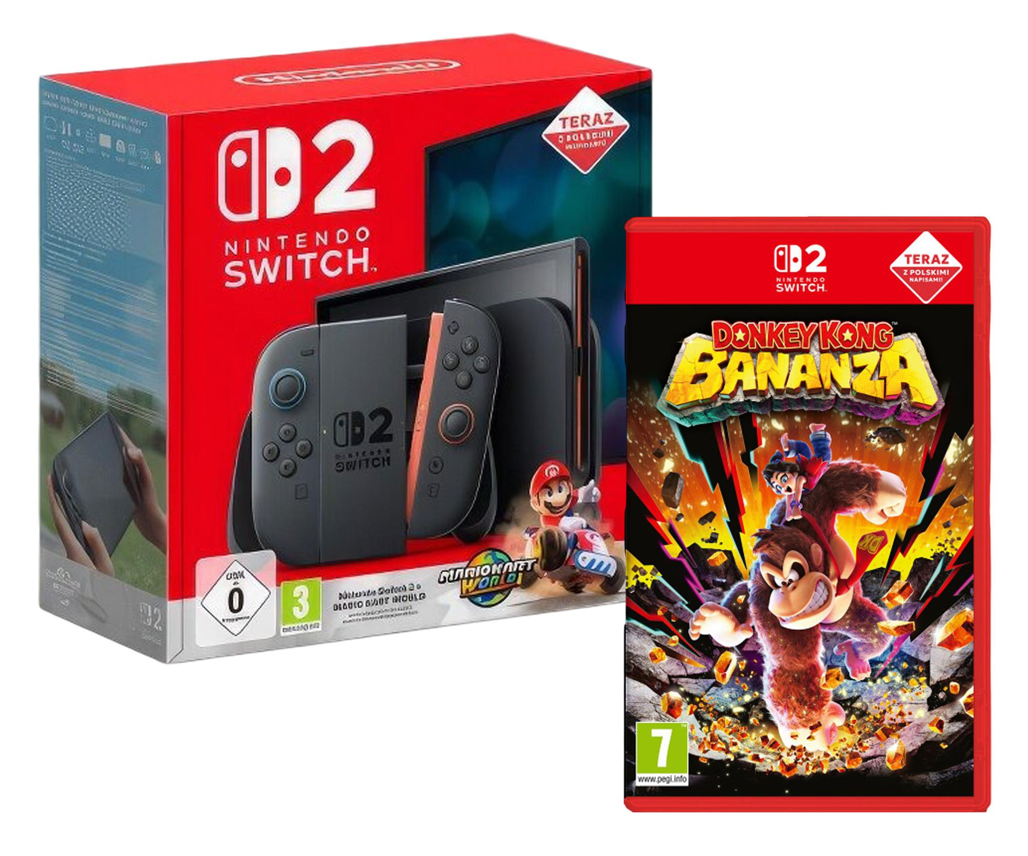 Nintendo Switch 2 + Mario Kart World + Donkey Kong Bananza