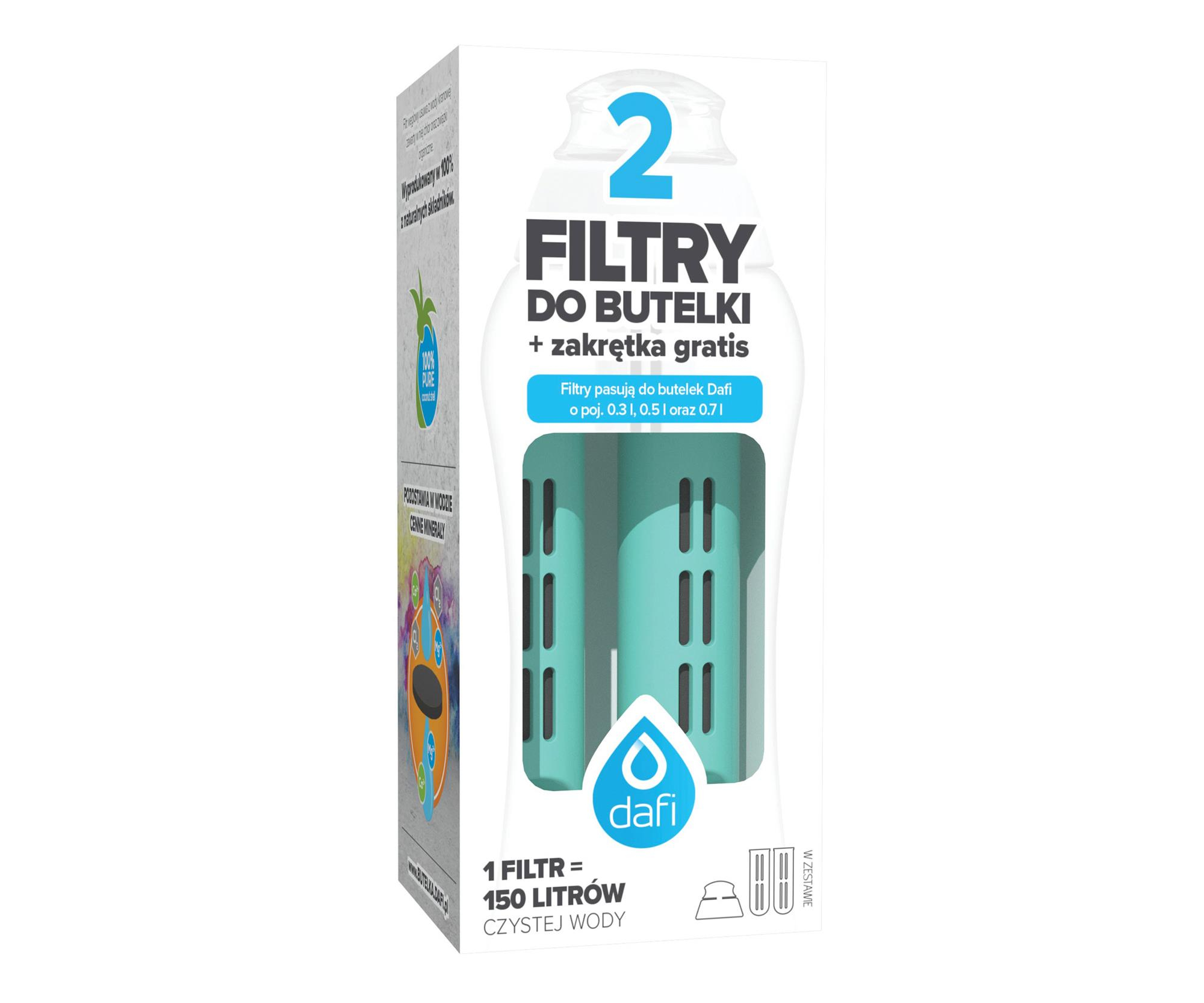 Dafi 2 Pak filtrów do butelki-miks kolorów