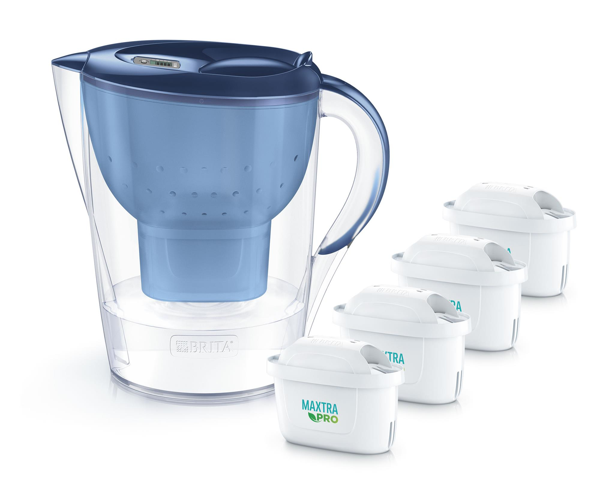 Brita Dzbanek Marella XL niebieska + 4 wkłady filtrujące MAXTRAPRO