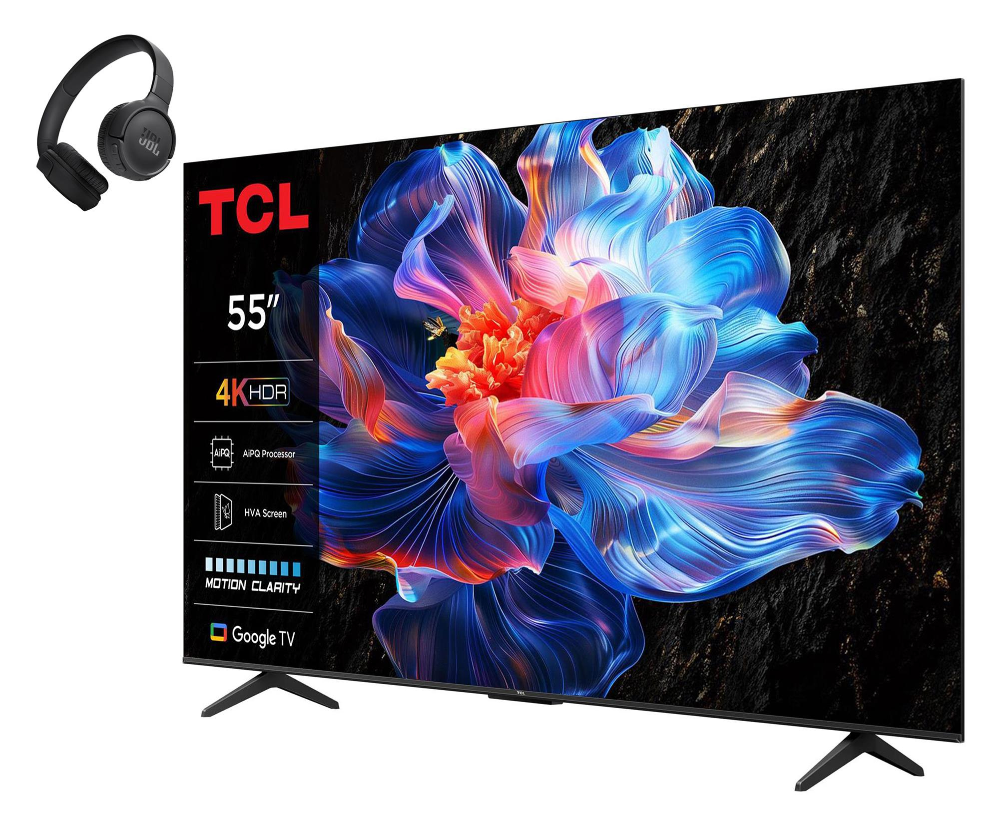 TCL 55V6C 55" LED 4K Google TV + Tune 520BT Czarny