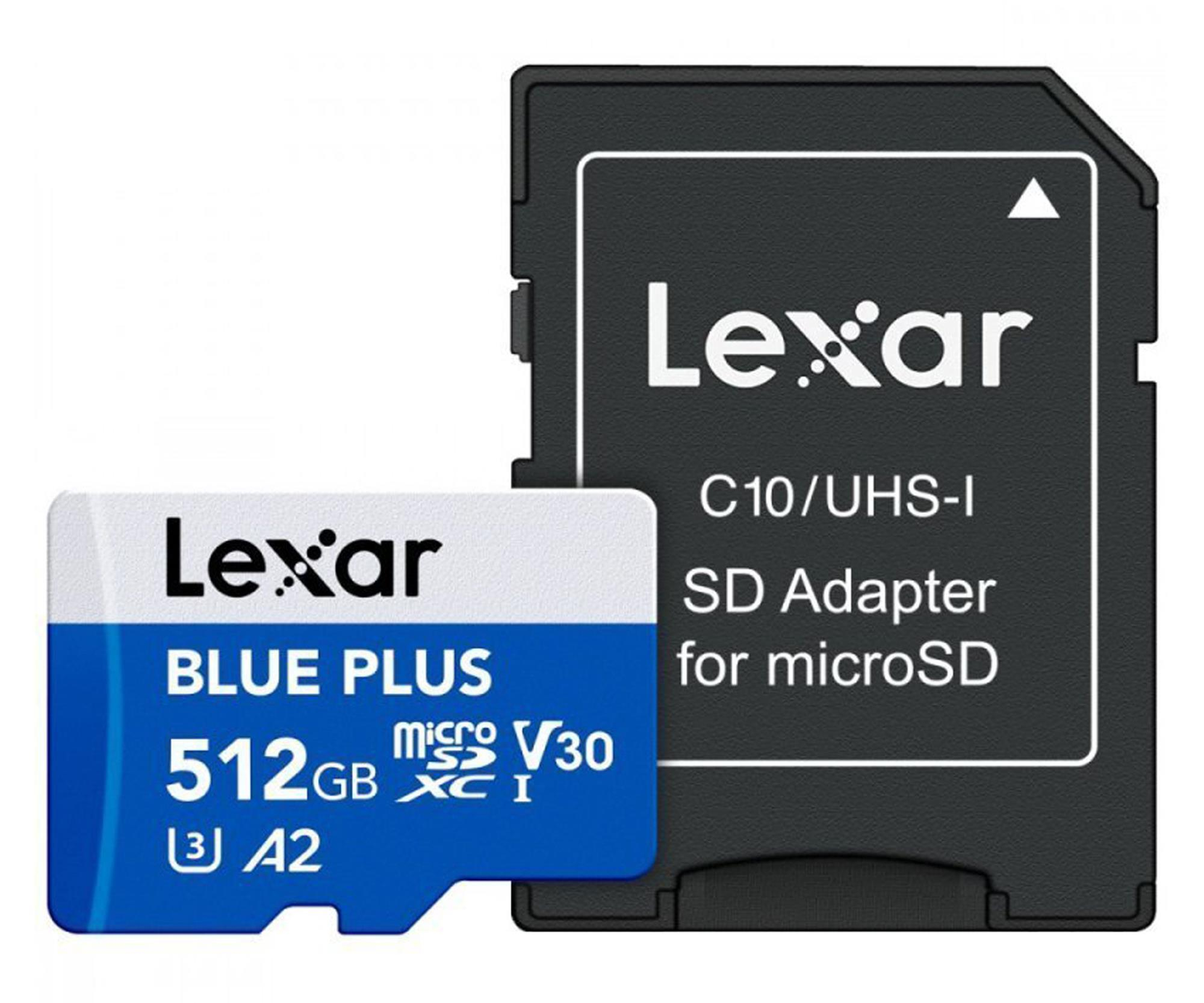 Lexar 512GB microSDXC Blue Plus UHS-I A2 V30