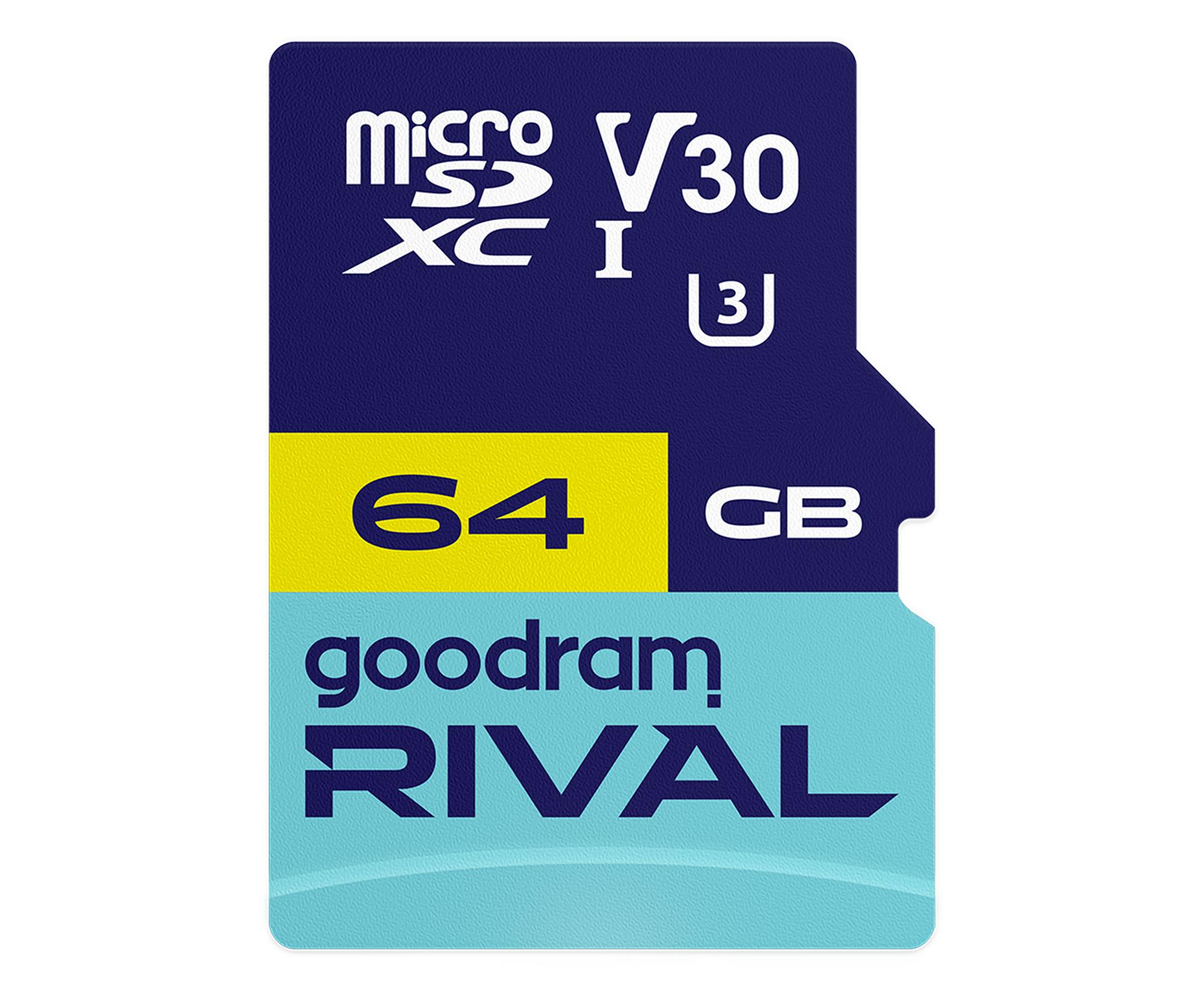GOODRAM 64GB microSDXC RIVAL M3AA 100MB/s UHS-I U3 V30