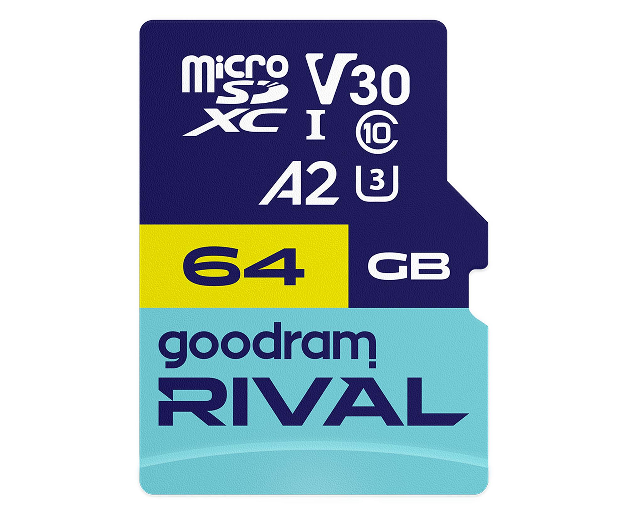 GOODRAM 64GB microSDXC RIVAL M2AA 170MB/s A2 UHS-I U3 V30