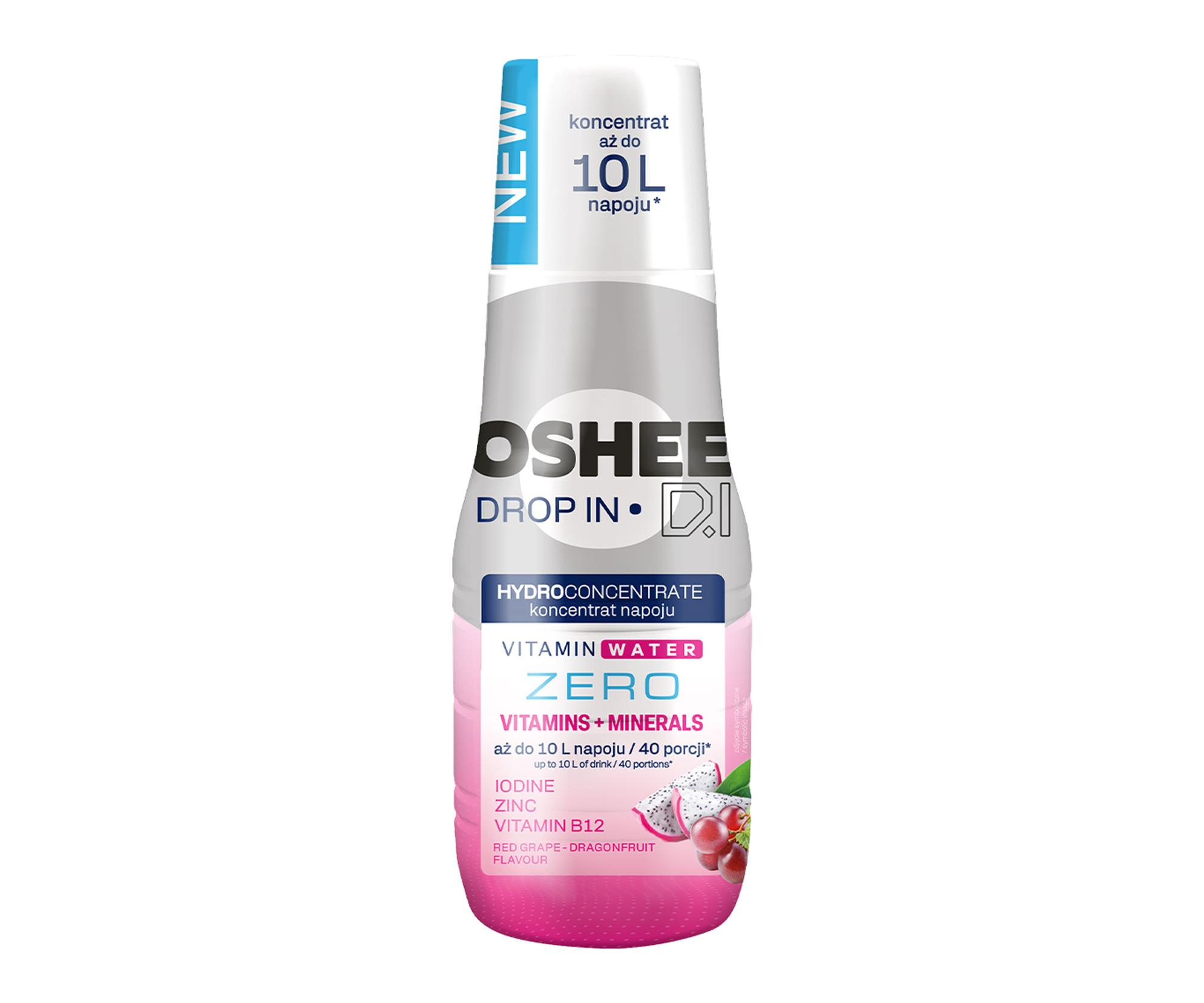 OSHEE Koncentrat napoju DROP IN winogrono-dragonfruit ZERO 500 ml