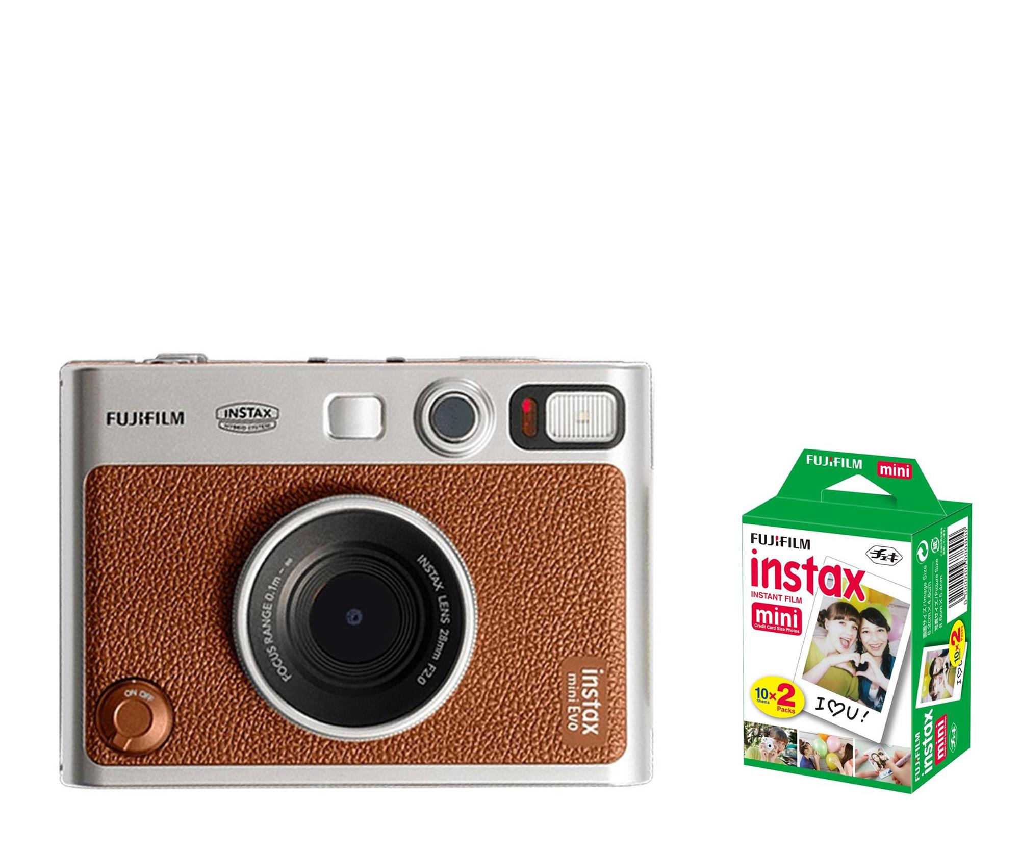 Fujifilm Instax Mini Evo brązowy + wkłady (20 zdjęć)