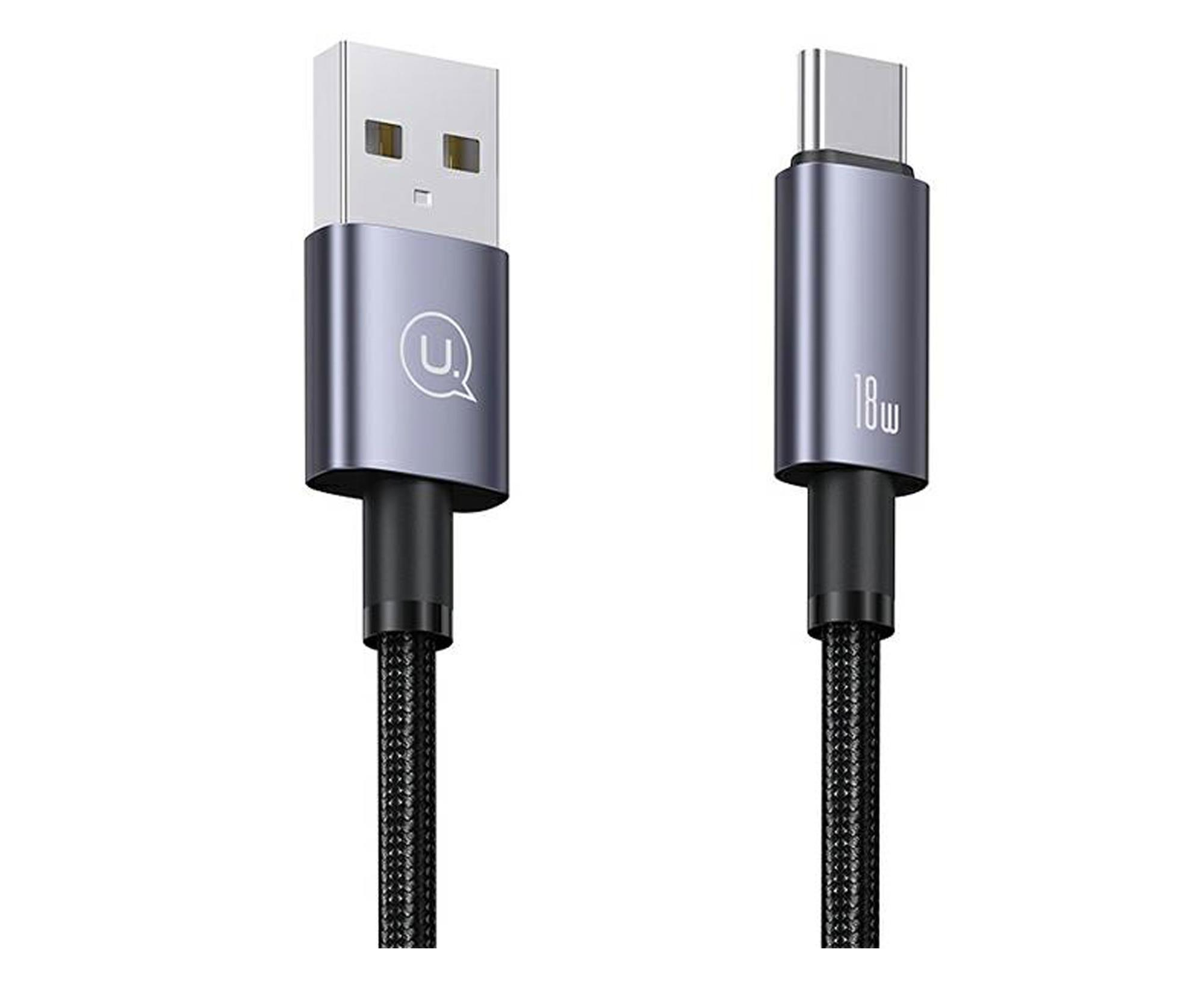 USAMS Kabel USB na USB-C 3A 1,2m Fast Charging stalowy