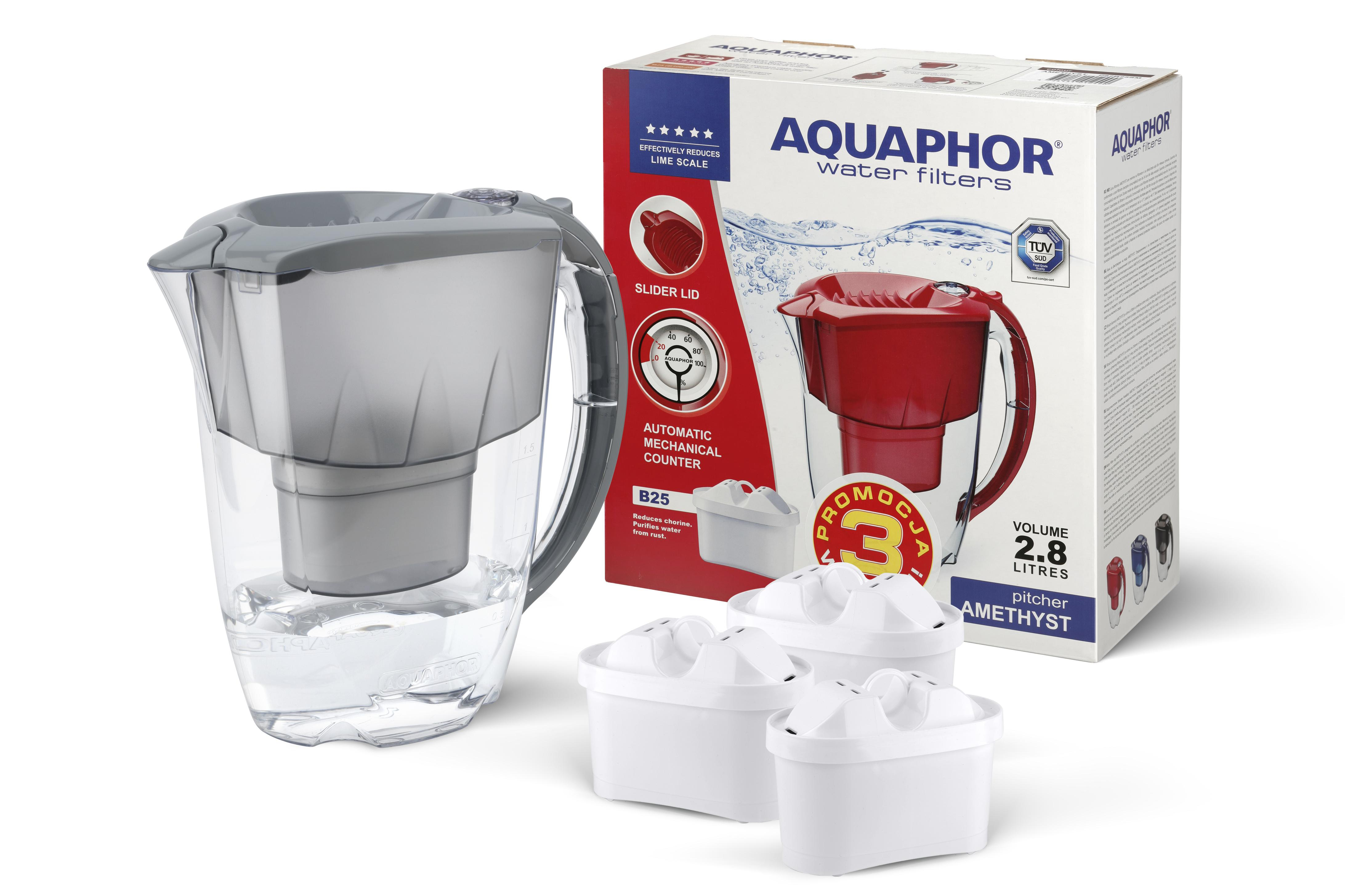 AQUAPHOR Dzbanek filtrujący Amethyst 2,8l z licznikiem + 3 wkłady