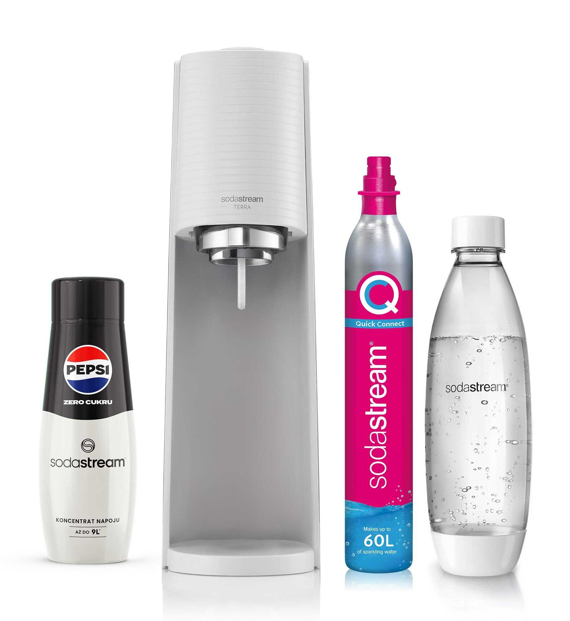 SodaStream SATURATOR TERRA WHITE+1BUTELKA+PEPSI ZERO