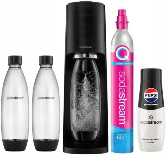 SodaStream SATURATOR SodaStream TERRA BLACK +2 BUTELKI+PEPSI MAX