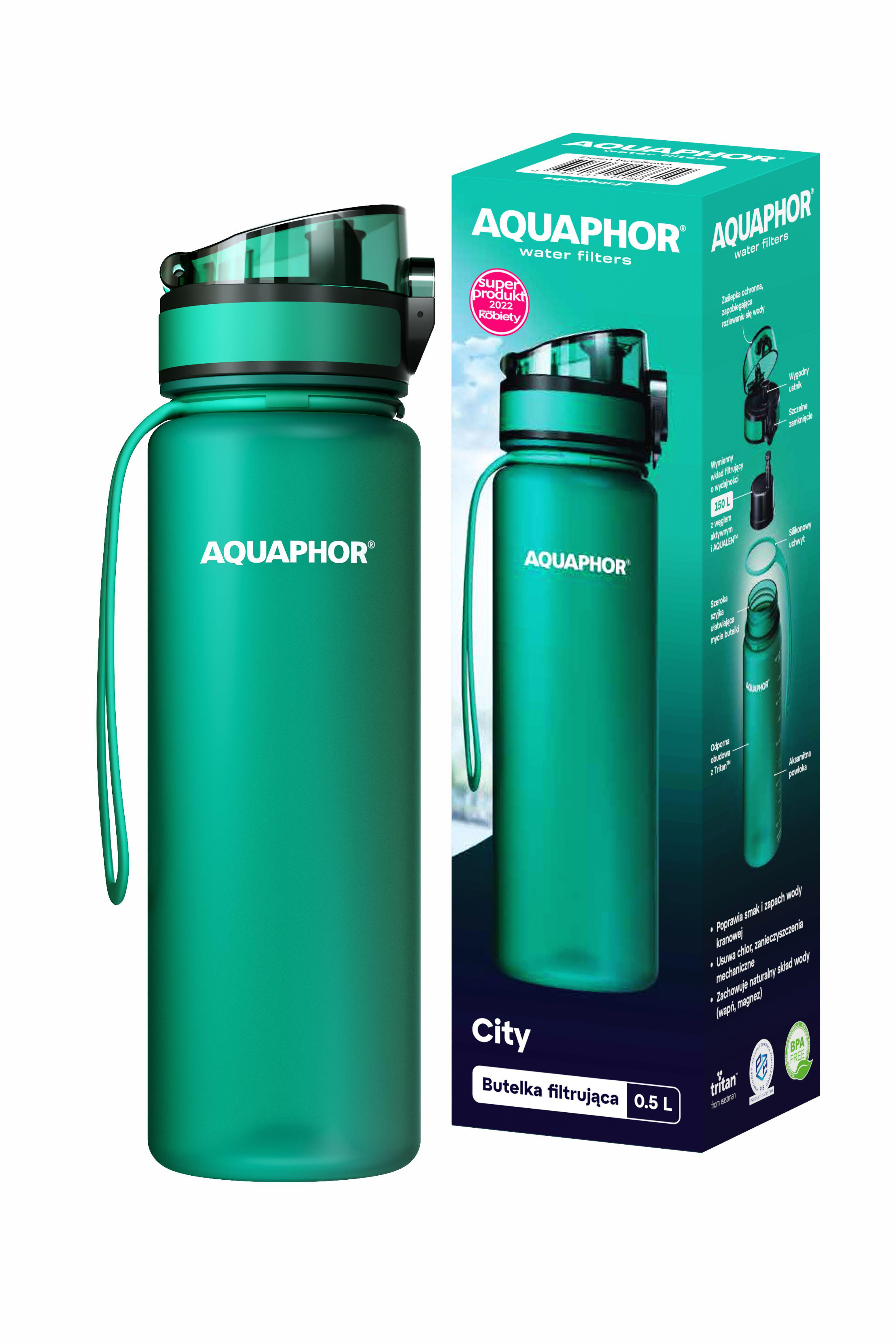 AQUAPHOR Butelka filtrująca City, butelkowa zieleń