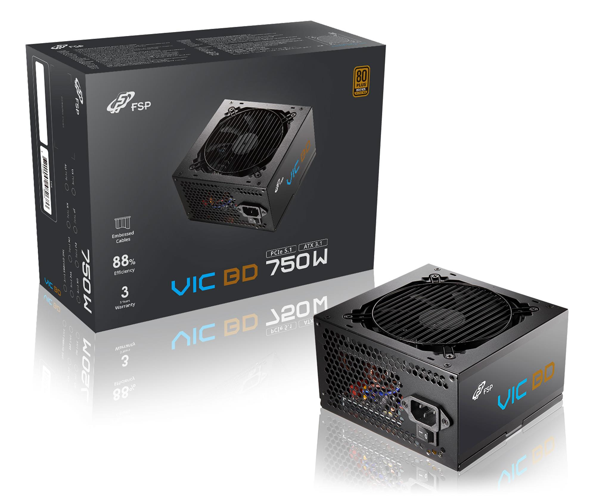 FSP/Fortron VIC 750W 80 Plus Bronze ATX 3.1 PCIe Gen 5.1