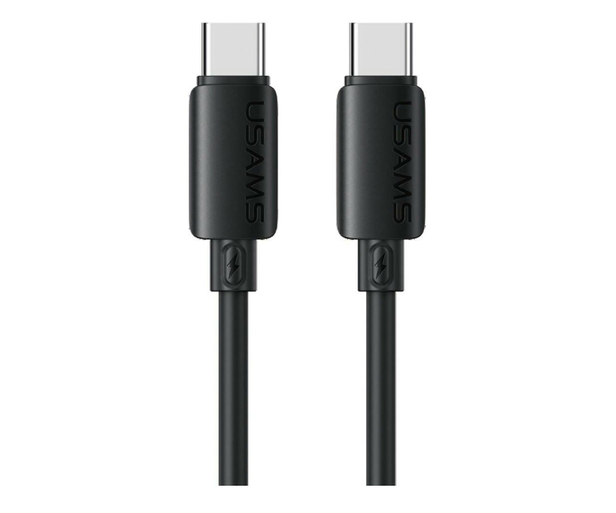 USAMS Kabel 60W 3A Silicone Fast Charging USB-C do USB-C czarny