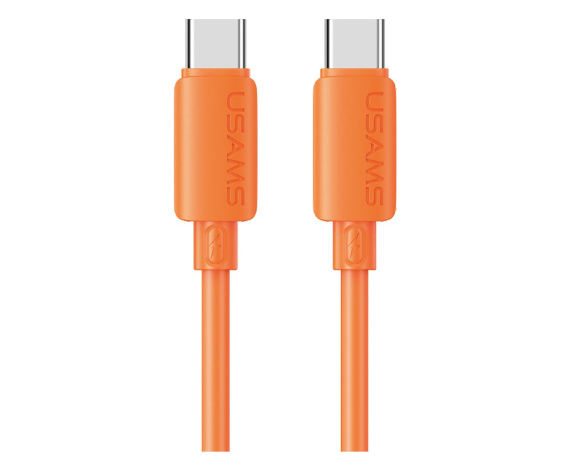 USAMS Kabel 30W 3A Silicone USB-C do Lightning pomarańczowy