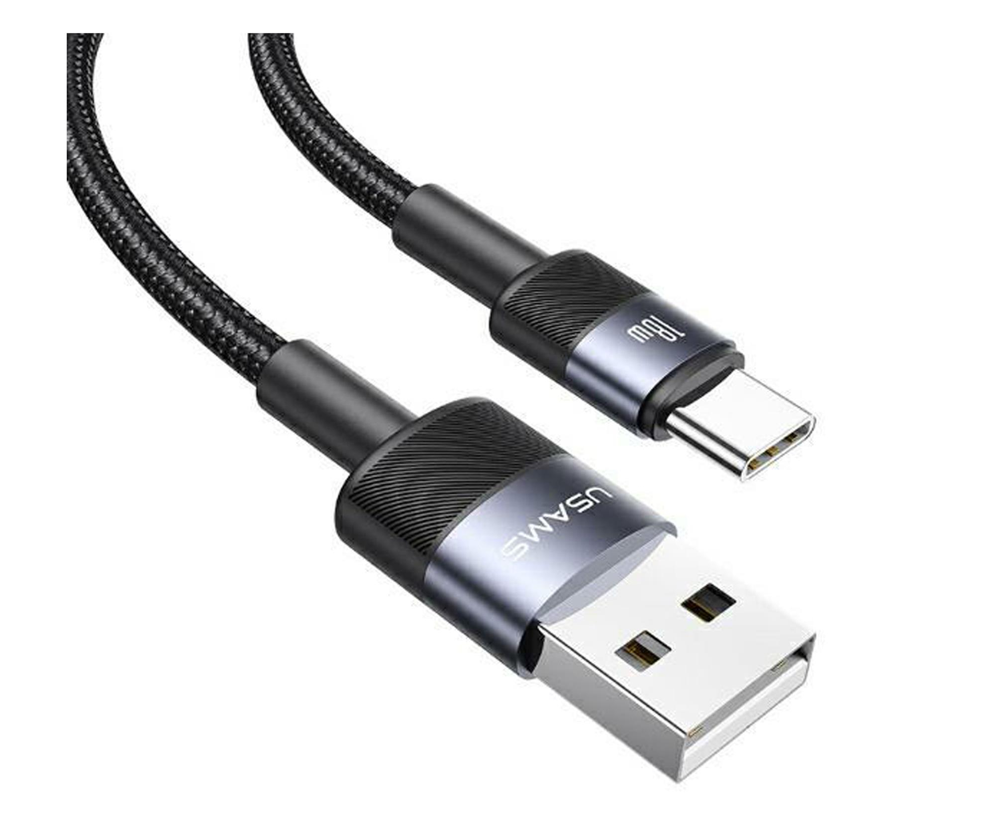 USAMS Kabel USB na USB-C 3A 1,2m Fast Charging stalowy