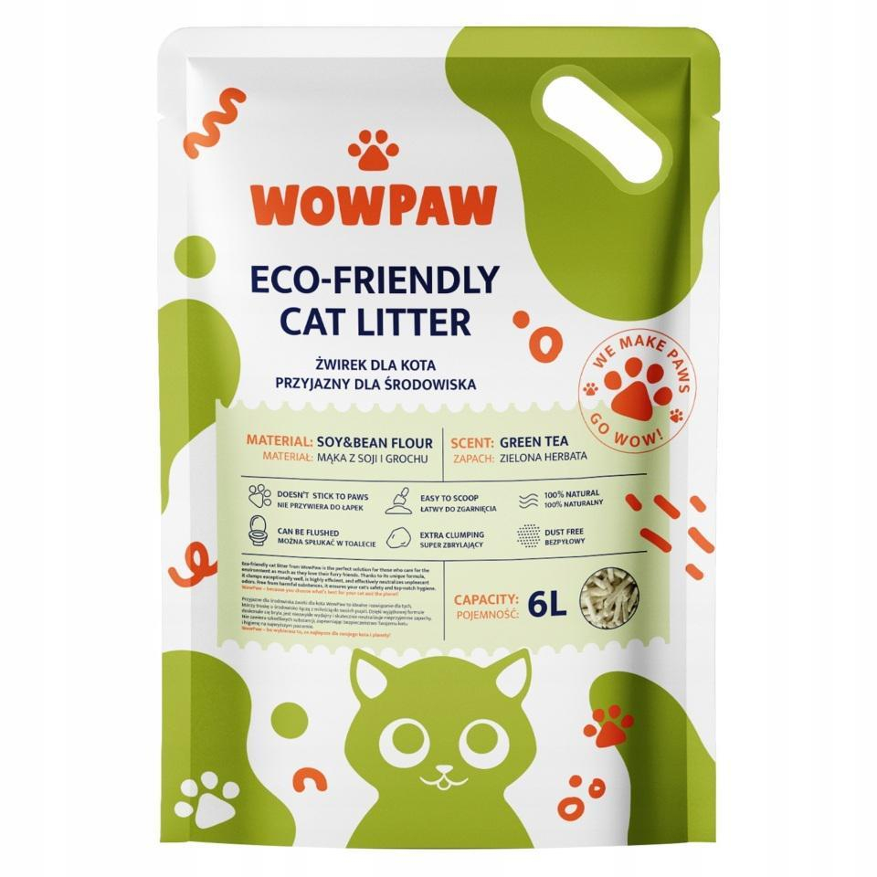 WowPaw Żwirek tofu zielona herbata 6l