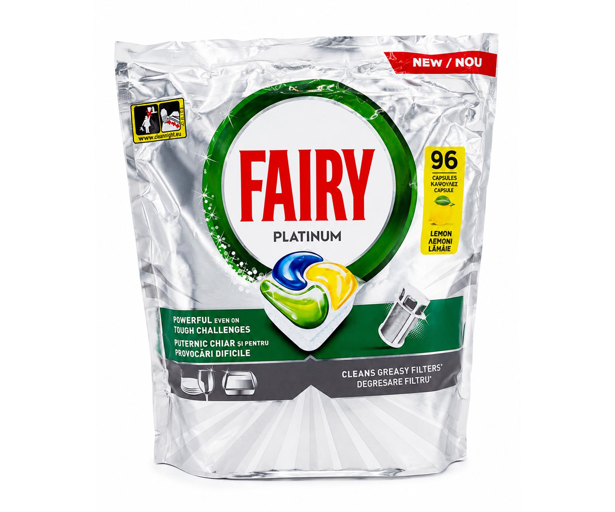 Fairy Platinum Kapsułki do zmywarki All in One Cytryna 96szt