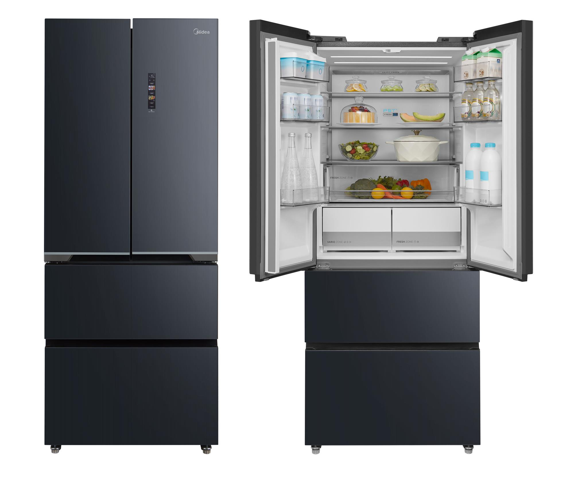 Midea MDRF600BIE70 No Frost 191cm Szare Szkło Inox Do Obudowy WiFi