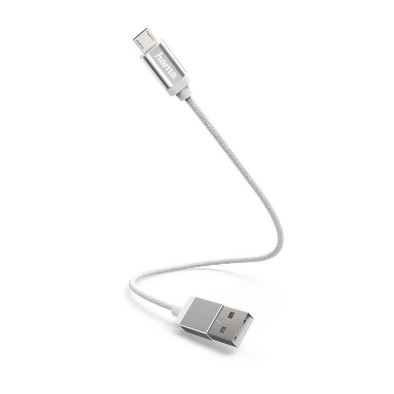 Hama KABEL USB-microUSB HAMA 0,2m biały #