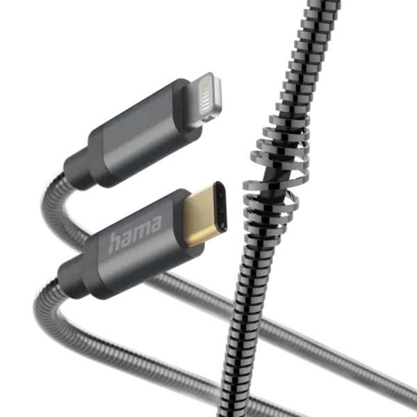Hama HAMA KABEL ŁADUJĄCY/DATA "METAL" USB-C- LIGHTNING, METALOWY