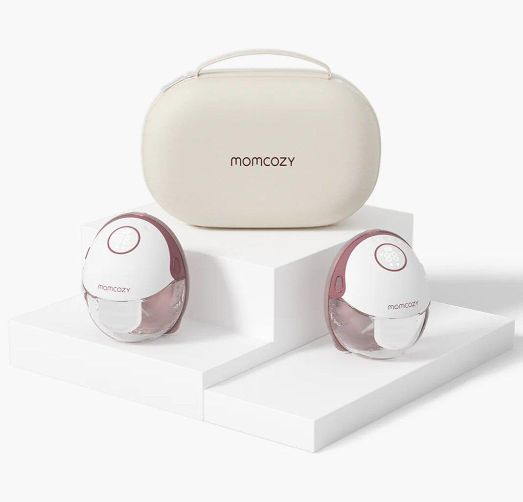 MOMCOZY Laktator podwójny bez użycia rąk M9 Podwójny (Czerwony)