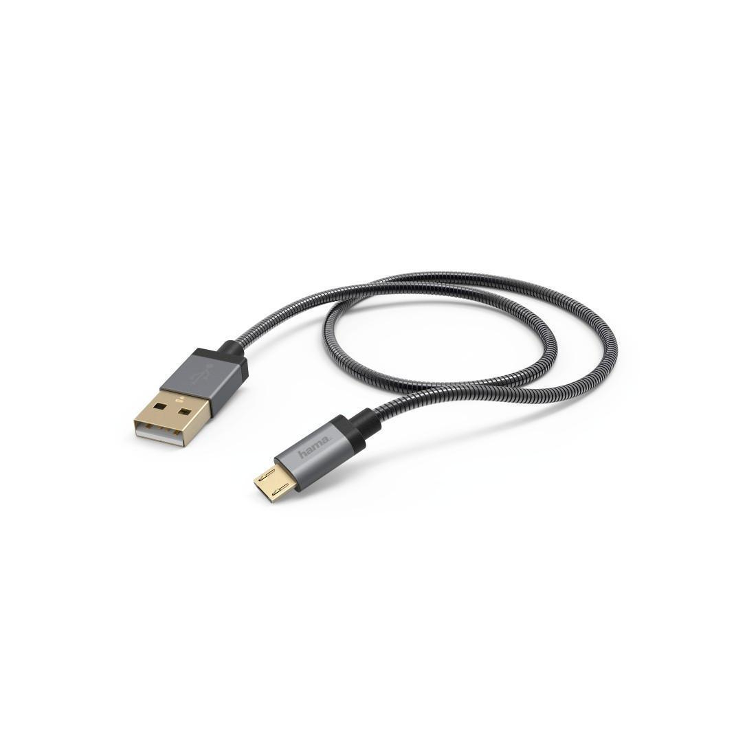Hama KABEL USB-microUSB 1.5M HAMA METAL czarny #