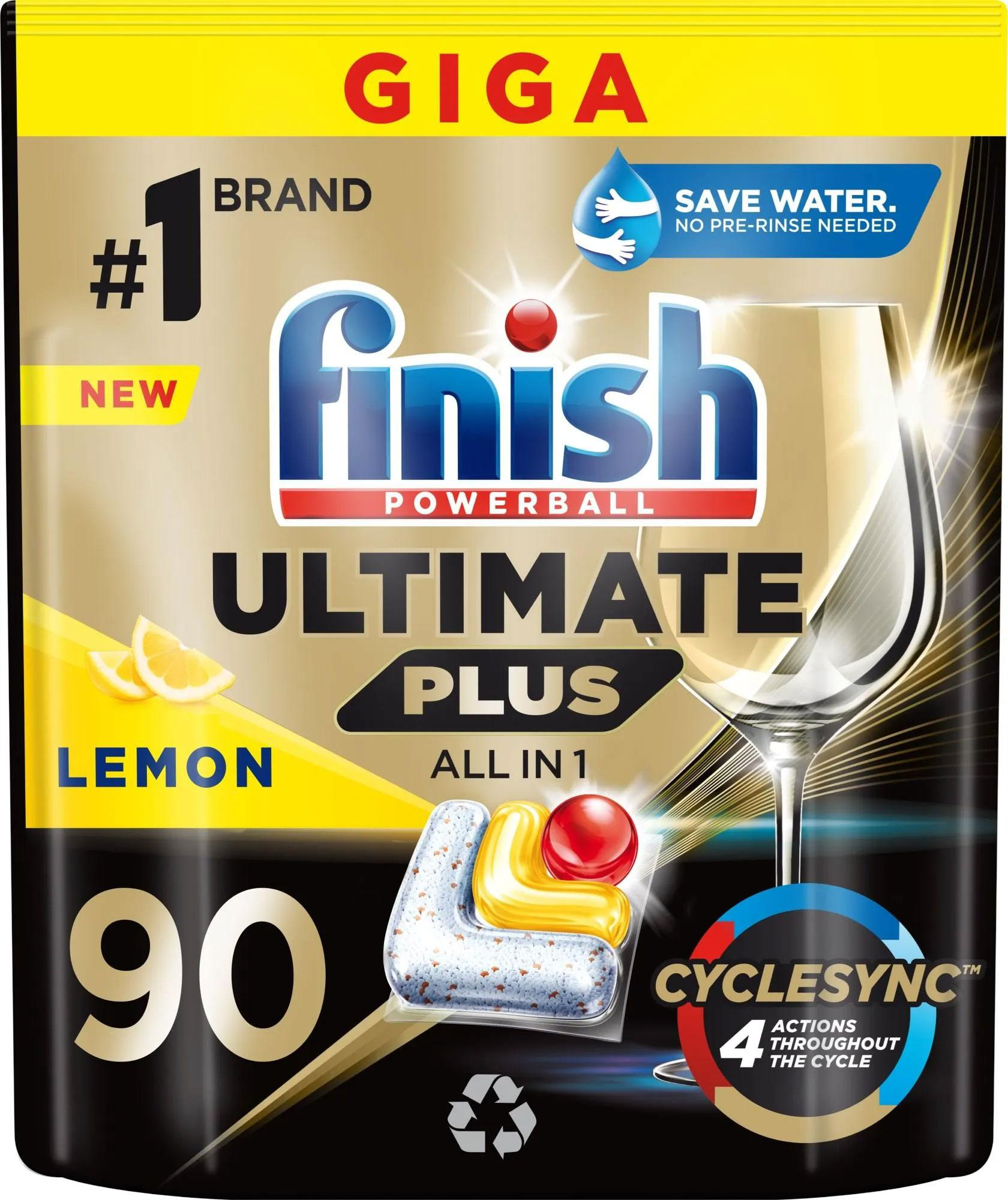Finish FINISH 90szt Ultimate Plus All in 1 Tabs Lemon Kapsułki do z