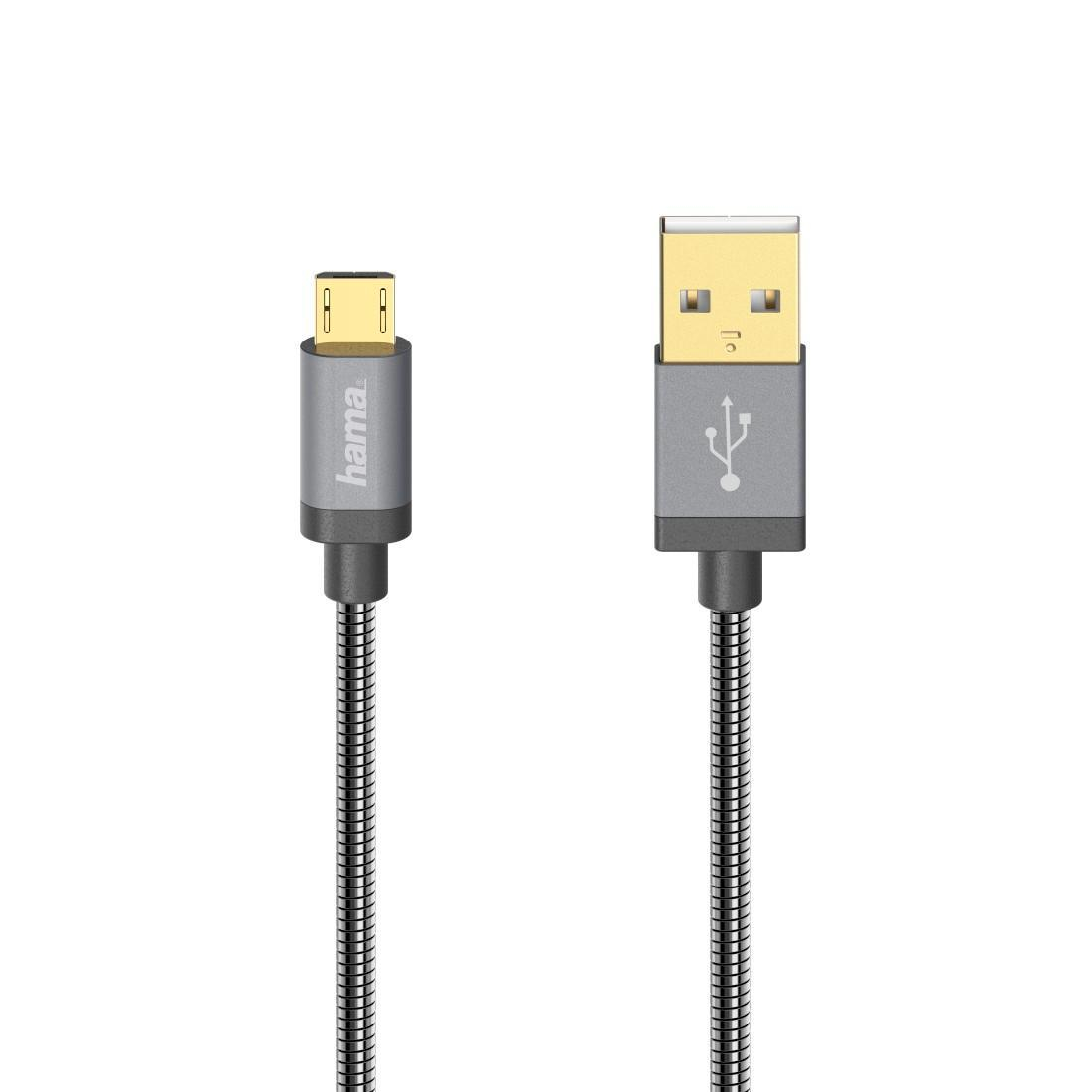 Hama KABEL USB-microUSB 0.75M HAMA ELITE czarny #