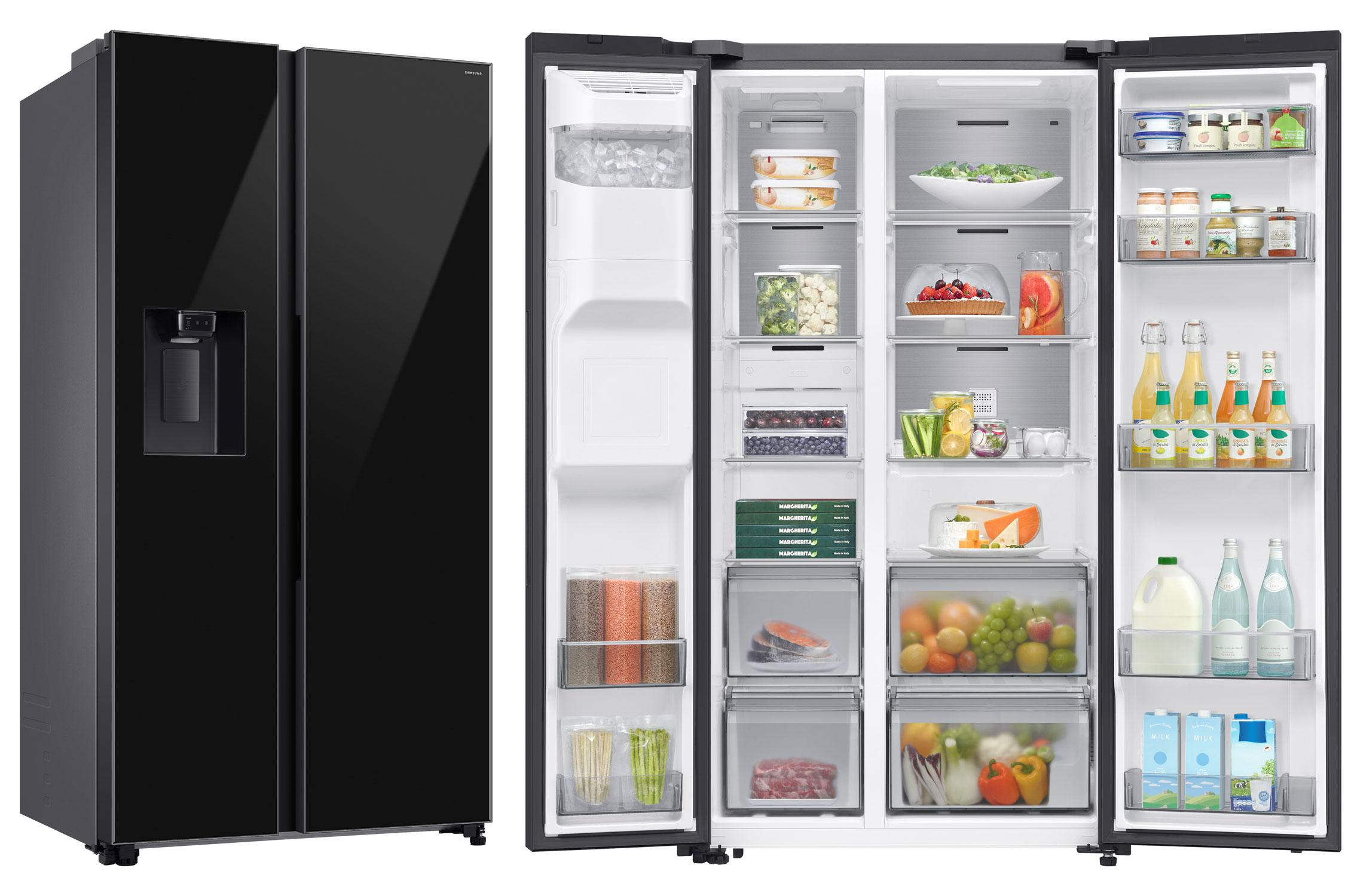 Samsung RS70F64KEBEO No Frost 178,6cm Czarne Szkło Kostkarka 635L