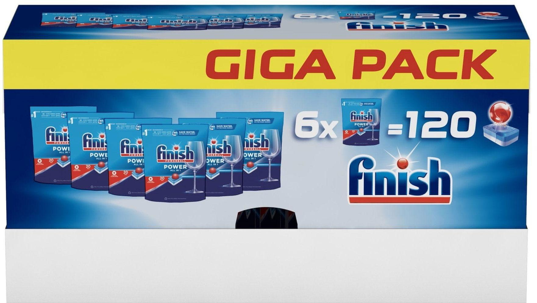 Finish FINISH 6x20szt All in 1 Regular MEGA PROMO Tabletki do zmywa