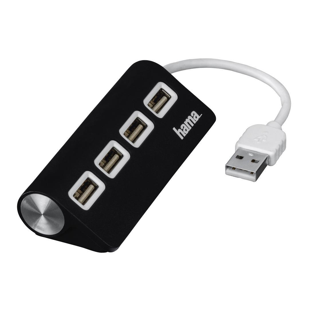 Hama HUB USB 4 x USB 2.0 Czarny