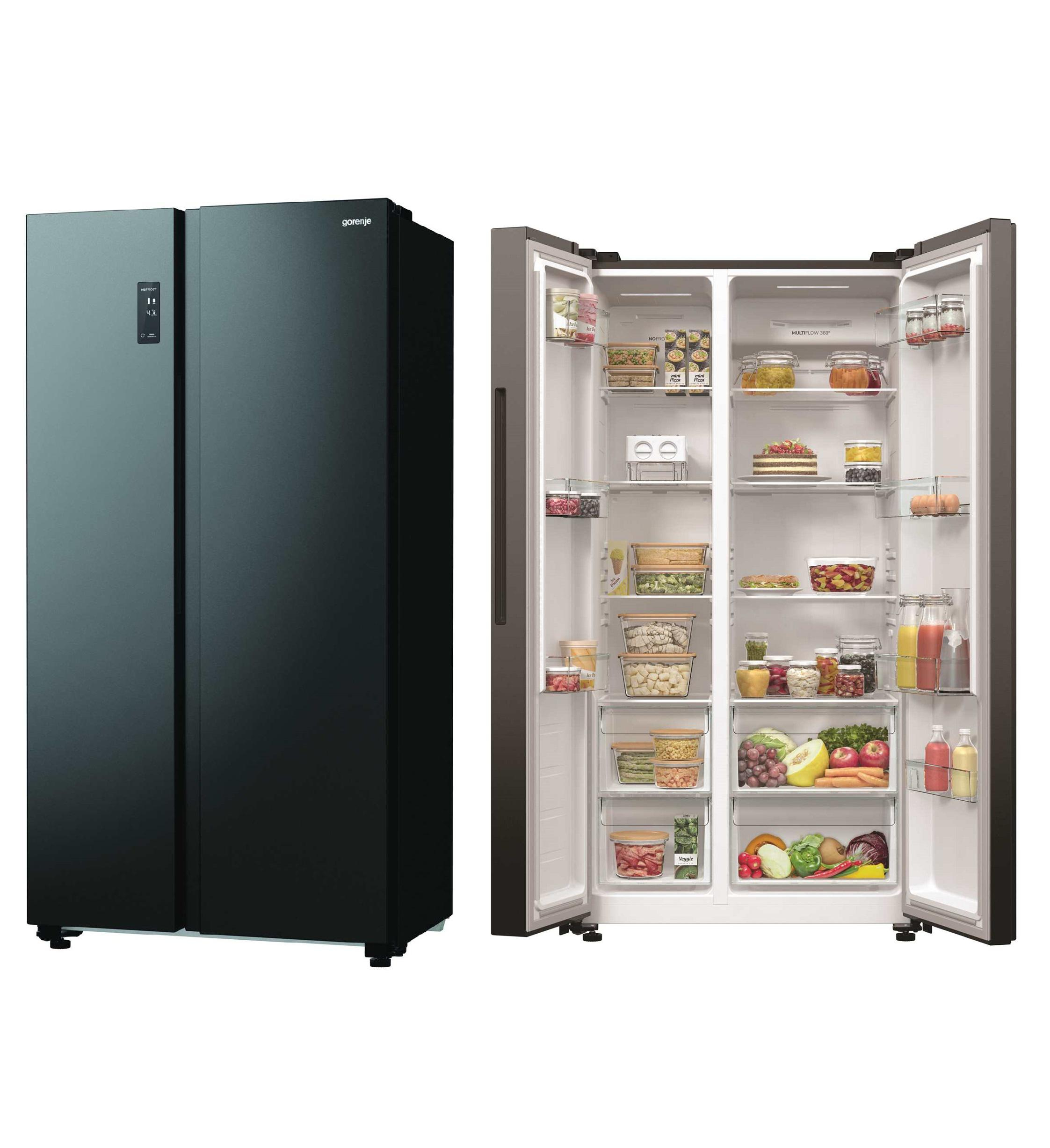 Gorenje NRR9185EABXL No Frost 178,6cm Czarna Kostkarka 550L