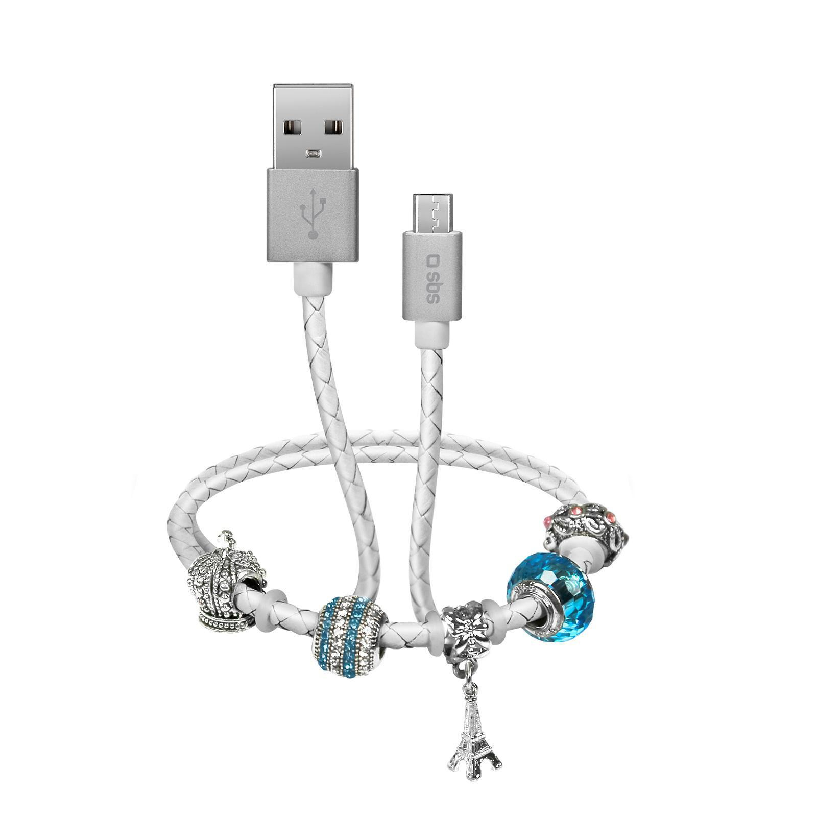 SBS Kabel USB-microUSB SBS CHARMS a'la bransoletka #