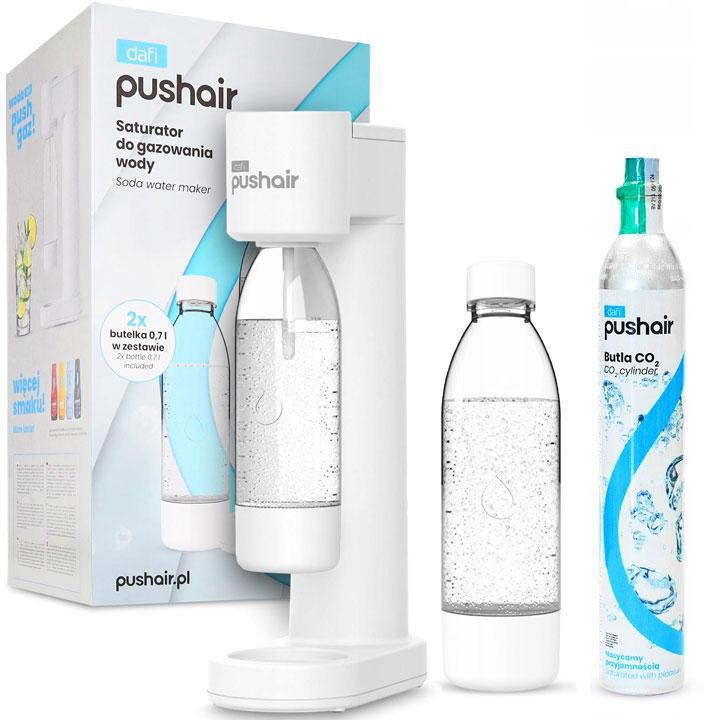 Dafi PUSHAIR SATURATOR Z NABOJEM CO2 + 2 BUTELKI 0,7 - BIAŁY