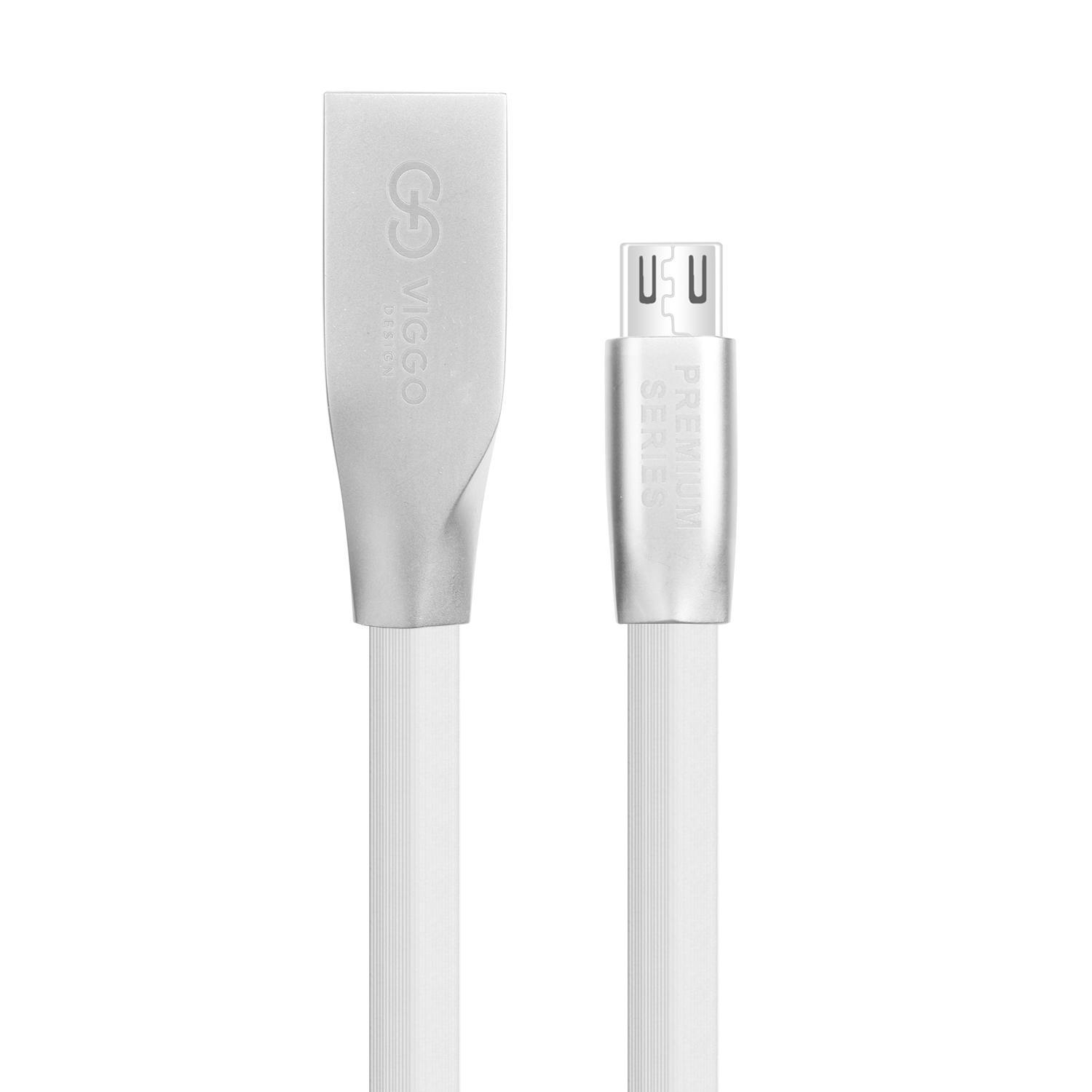 VIGGO DESIGN USB-microUSB 1m Bialy