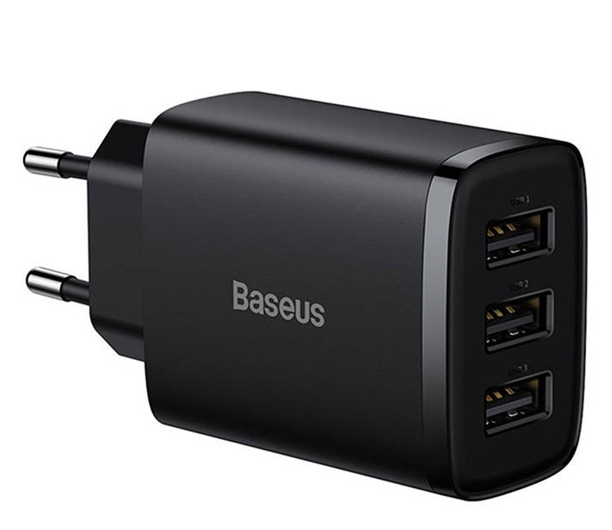 Baseus Ładowarka sieciowa 3x USB-A 17W