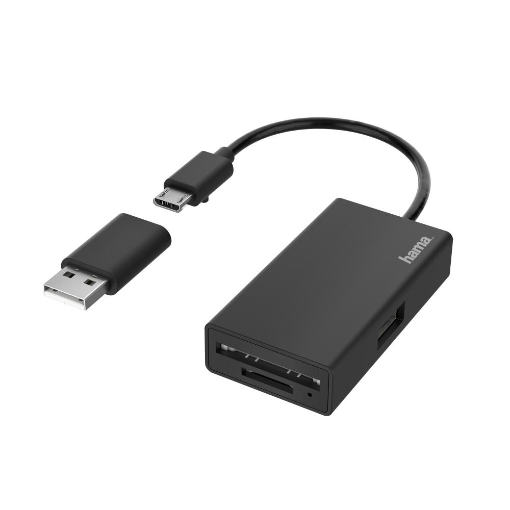 Hama HUB HAMA USB 2.0 1xUSB-A + CZYTNIK KART SD/MicroSD #