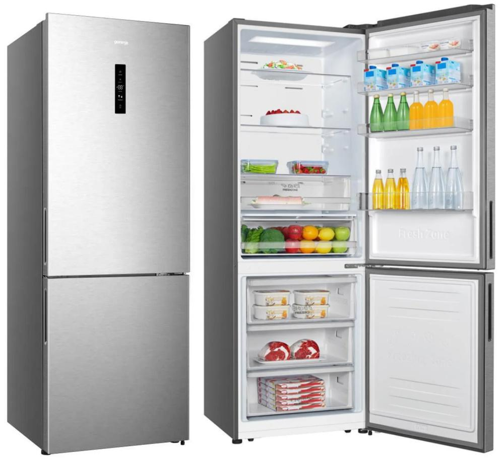Lodówka Gorenje NRK720EAXL4 No Frost 200 cm kompresor inwerterowy AdaptTech inox stalowa
