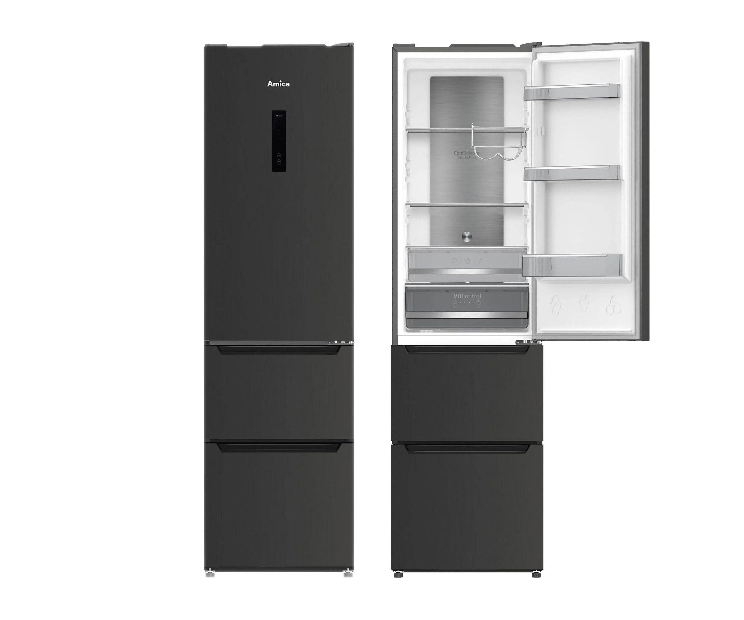 Amica FK4005.6DFCM No Frost 192cm Ciemny Inox 282L