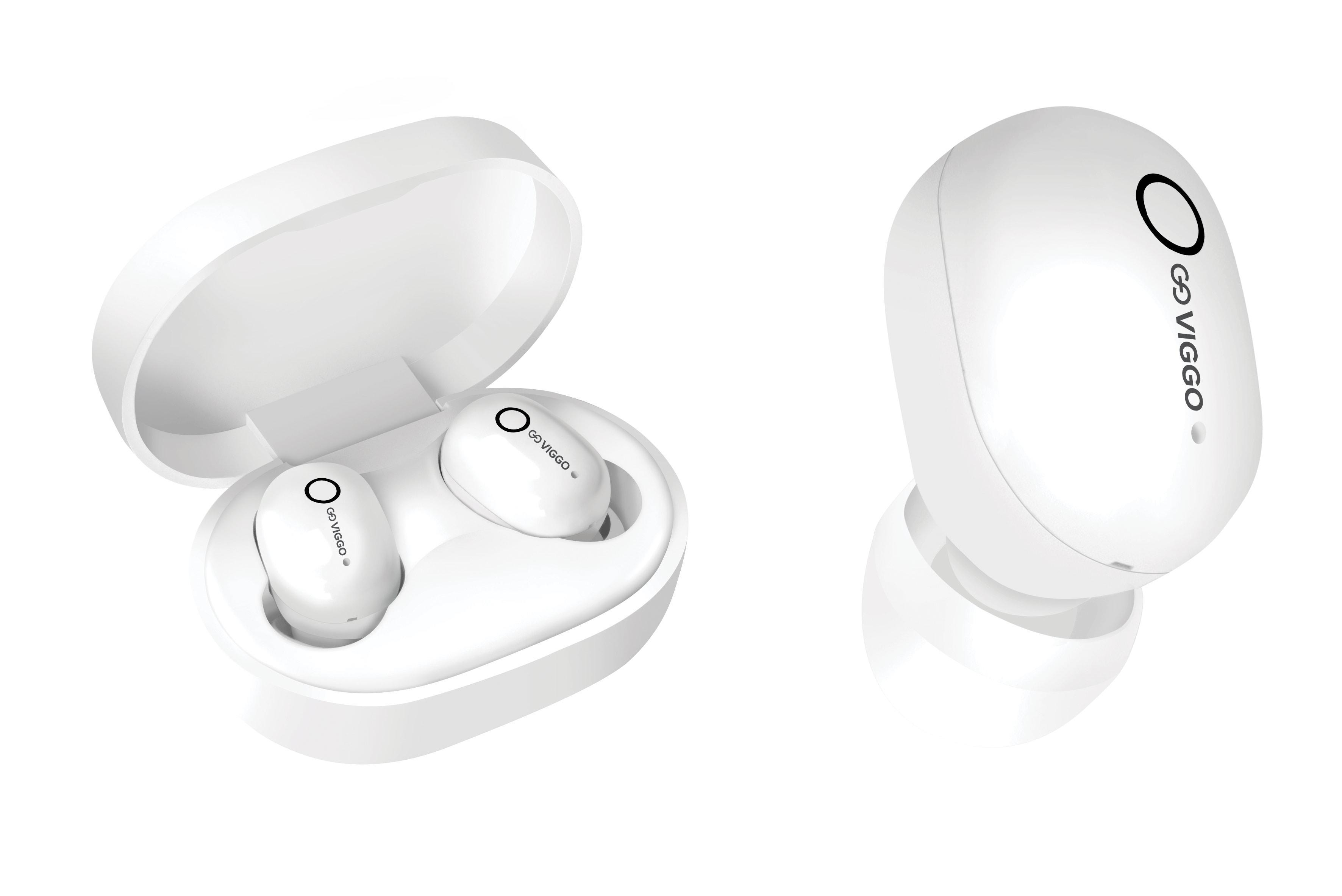 VIGGO DESIGN SŁUCHAWKI DOUSZNE TWS VIGGO Earbuds EBT02W Białe