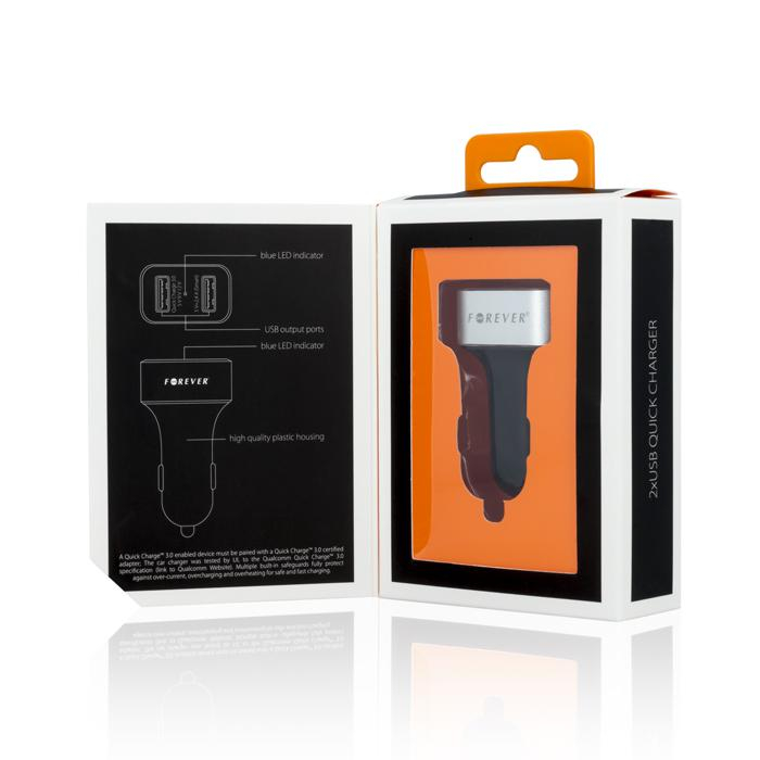 Forever ŁADOWARKA SAMOCHODOWA FOREVER PCC-01 2xUSB QC 3A