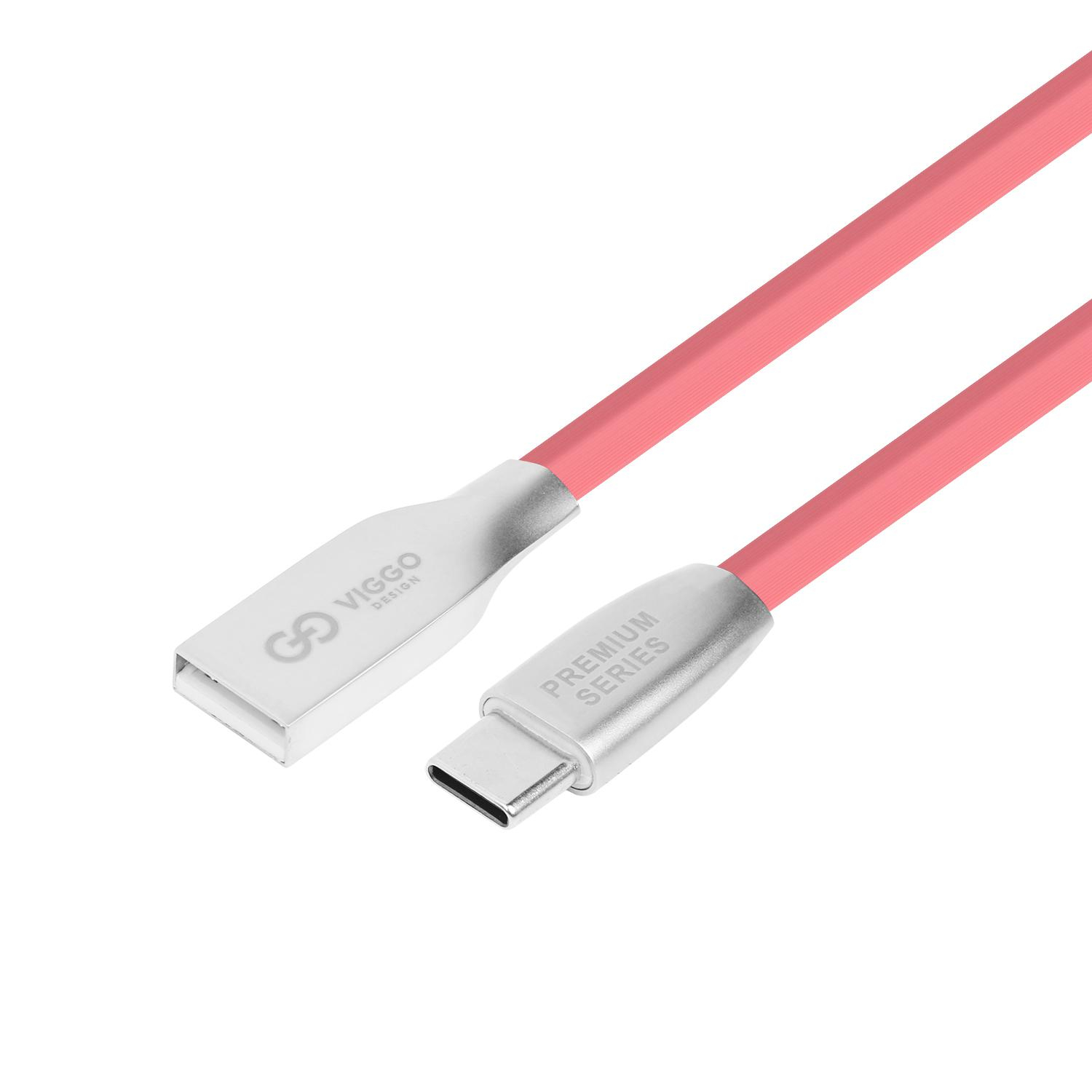 VIGGO DESIGN USB - USB-C VIGGO 1m Różowy