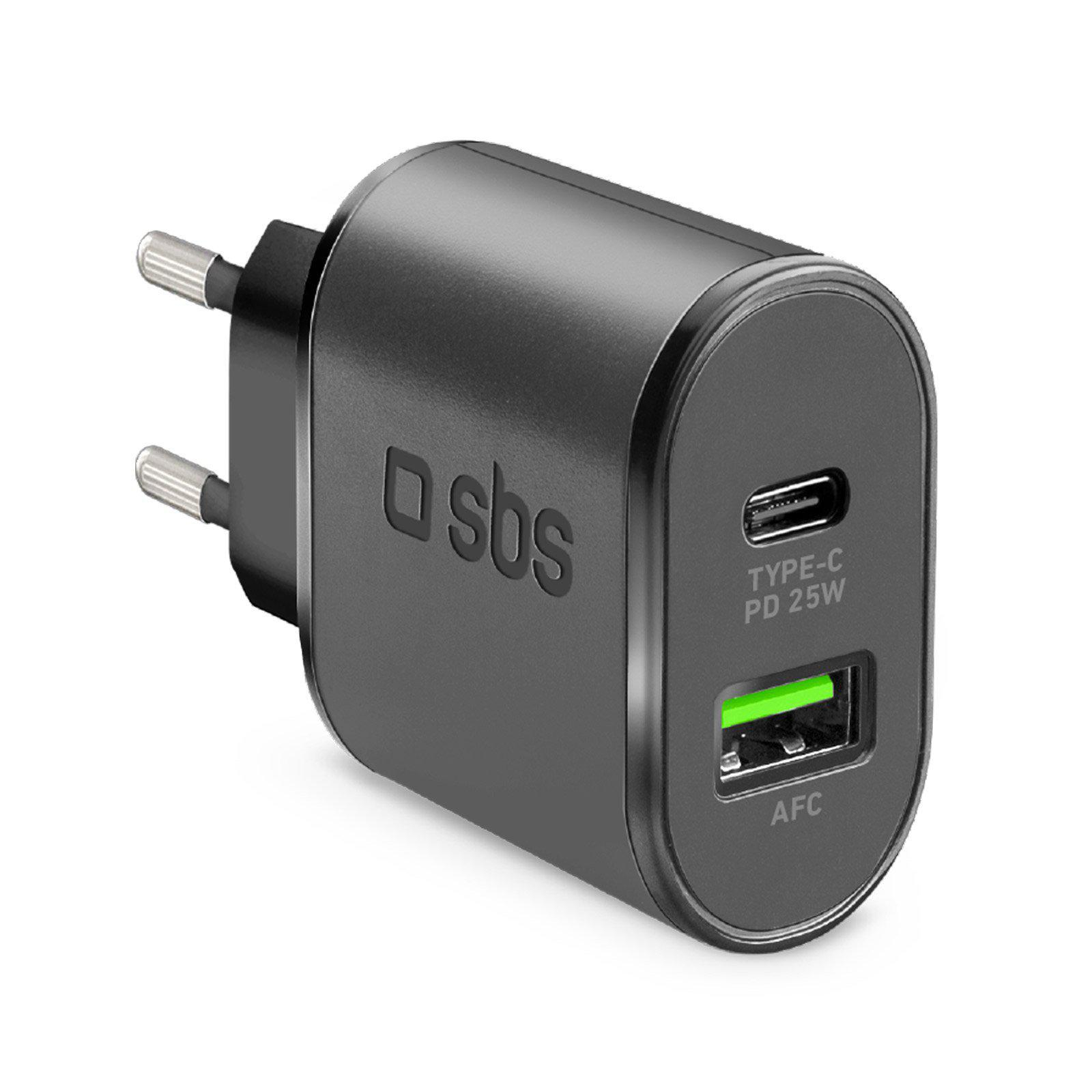 SBS Ładowarka Sieciowa SBS PD 1xUSB 1xUSB-C 25W czarna