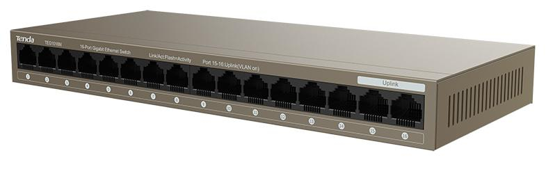 Tenda TEG1016M 16 portów Gigabit Ethernet stalowa obudowa