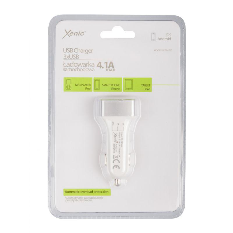 XENIC LADOWARKA SAMOCHODOWA XENIC 3xUSB Biała