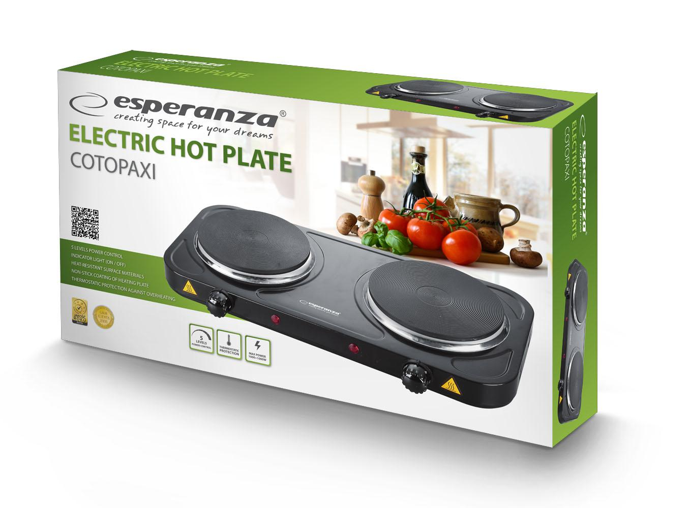 Esperanza KUCHENKA ELEKTRYCZNA COTOPAXI CZARNA