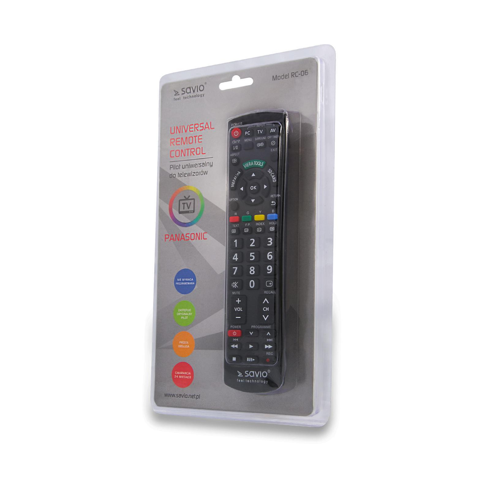 SAVIO RC-06 Pilot uniwersalny/zamiennik do TV PANASONIC