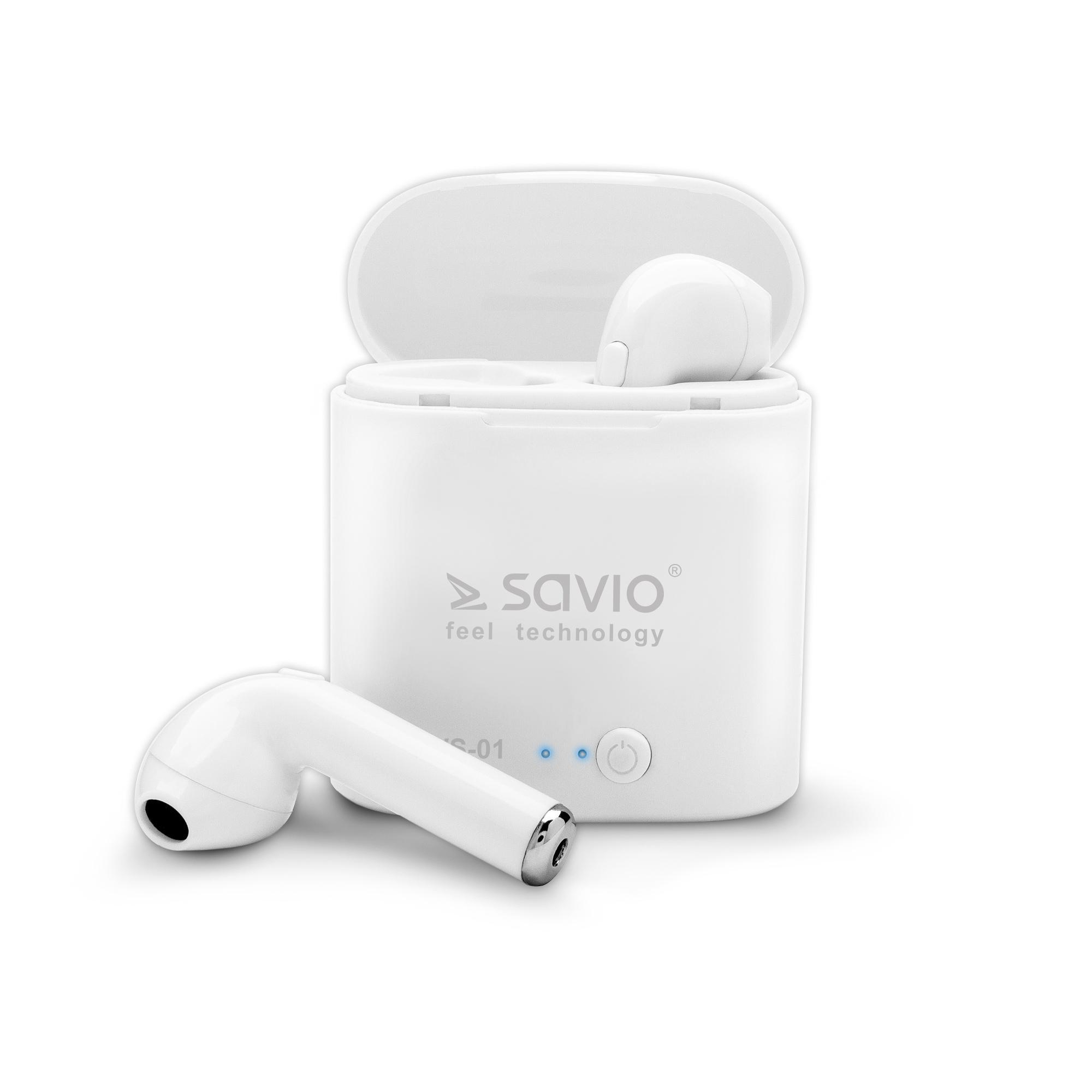 SAVIO SŁUCHAWKI DOUSZNE TWS SAVIO TWS-01 Białe #